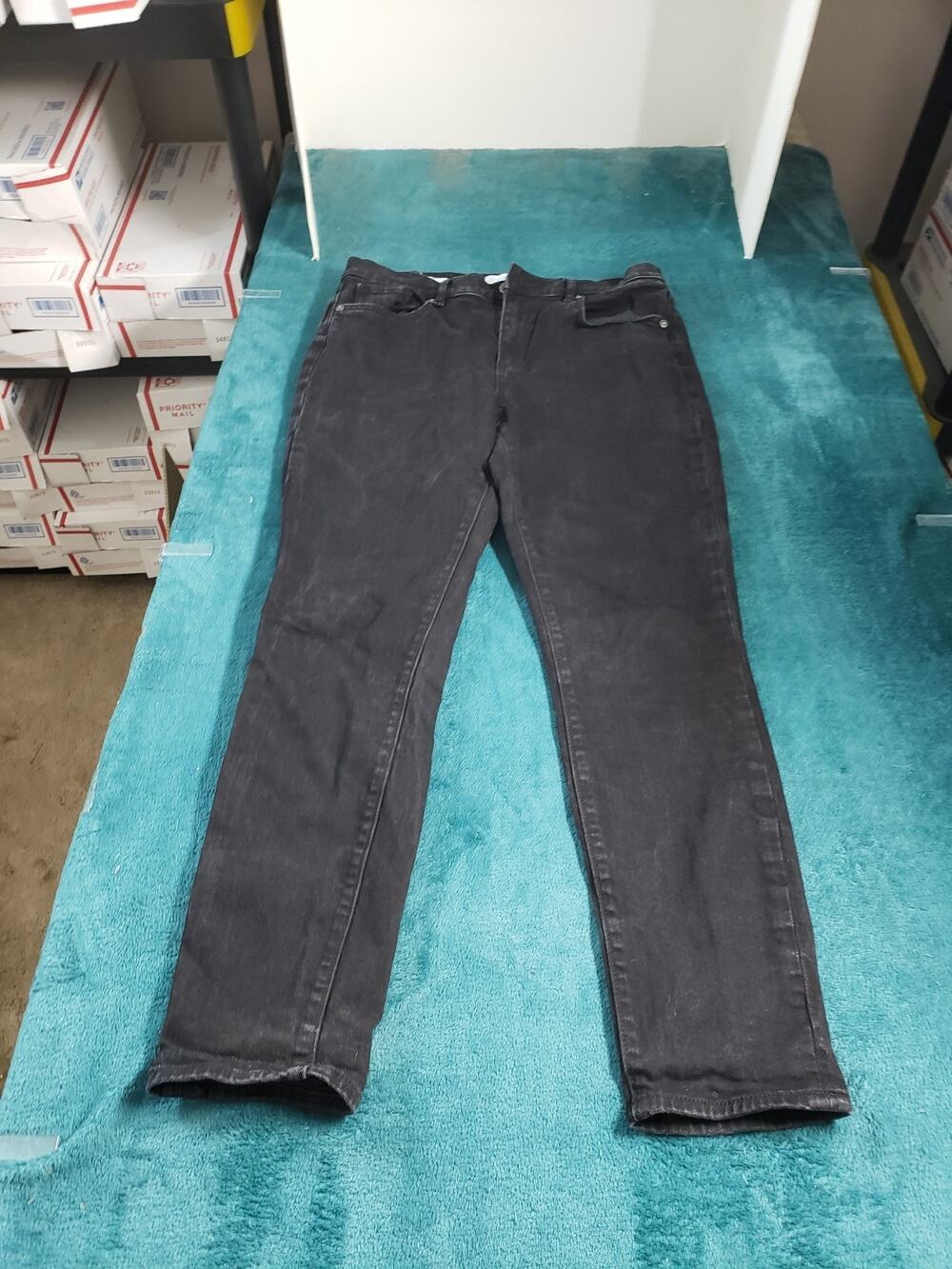 Loft Jeans Size 8 Women Black Pants Denim Stretch Dark Mid Rise The Skinny